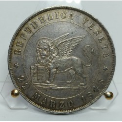 VENEZIA  GOVERNO PROVVISORIO  5  lire 1 tipo  22 Marzo 1848